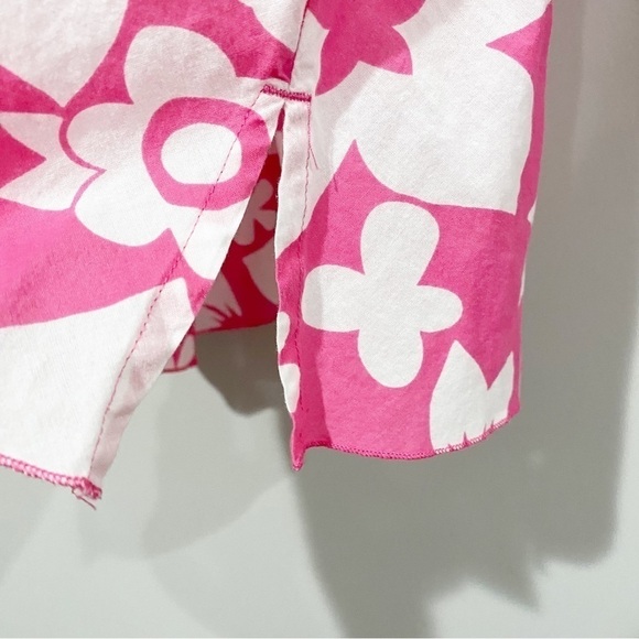 MINI BODEN Floral Tunic Top Pink White Beachy Tropical Barbiecore Size 9-10 year - Picture 5 of 10